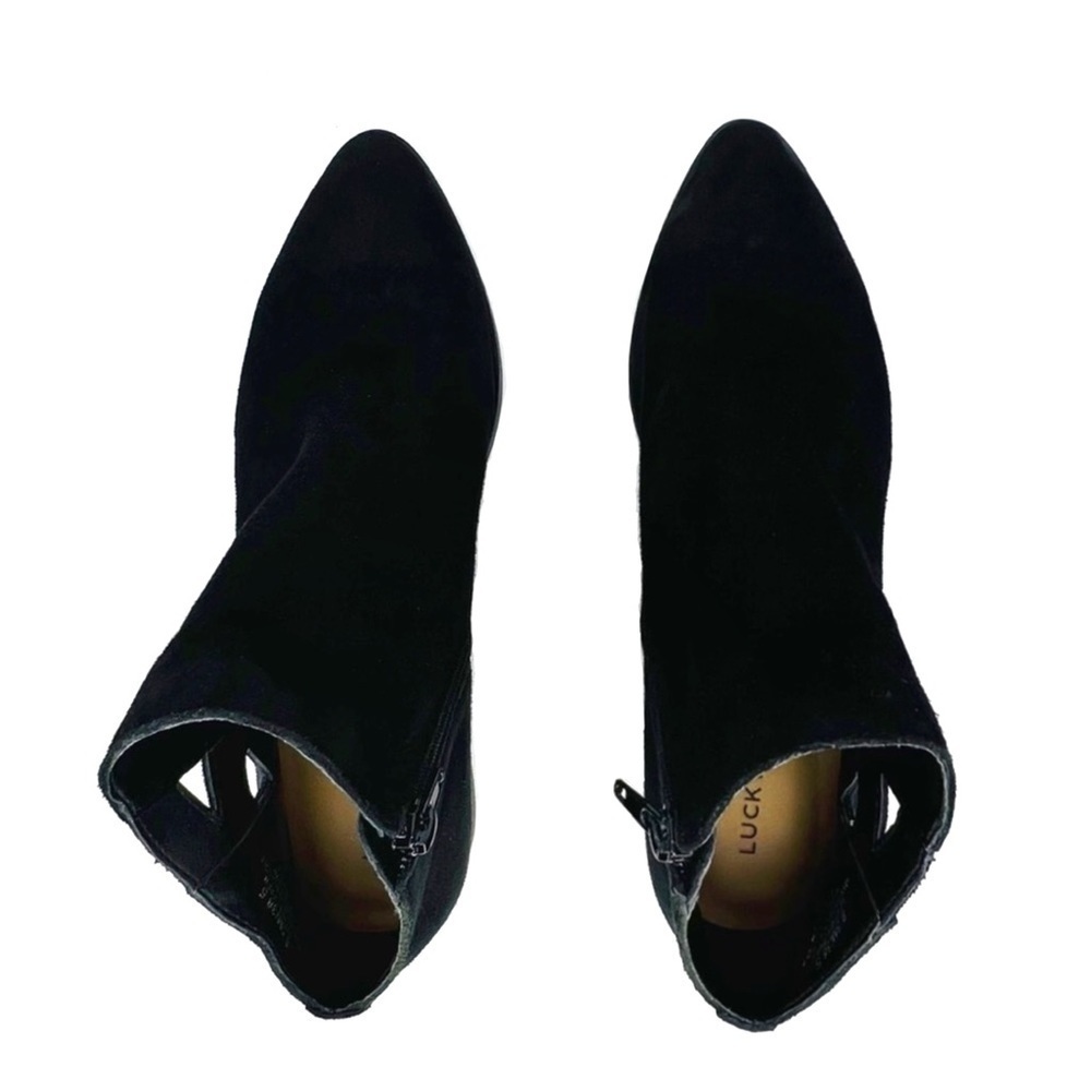 Lucky Brand Jakeela Ankle Booties Black Suede Leather Size 8.5 - Picture 7 of 13